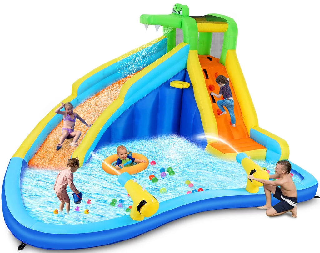 Inflatable Bounce House with Water Slide and Spray Pool P305627