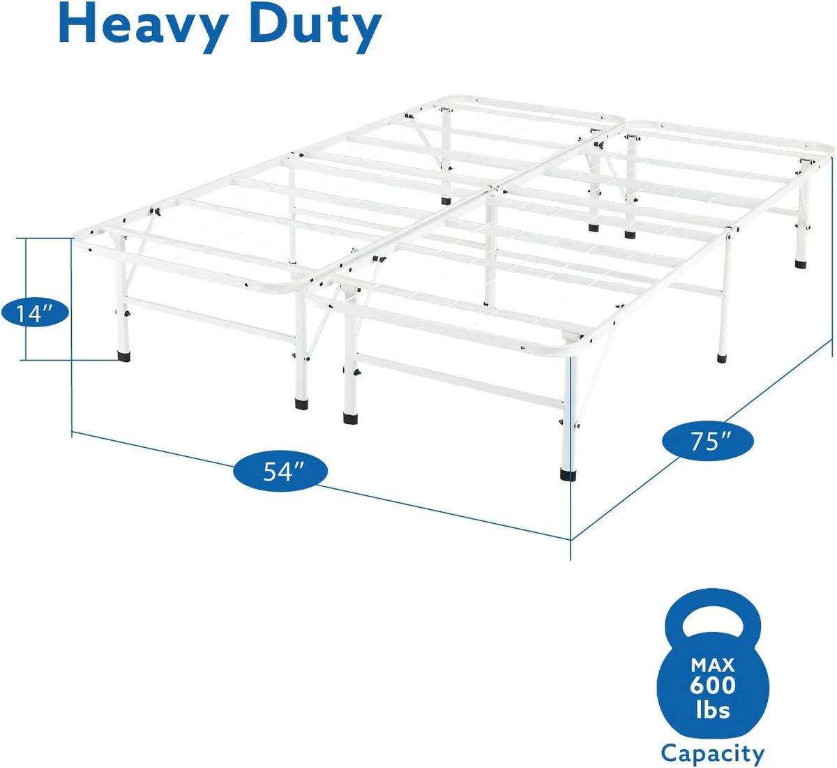 14 Inch Metal Platform Bed with Steel Slat Mattress Foundation Twin Black Y162035