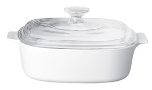 2.0L White Casserole with Glass Cover V23311