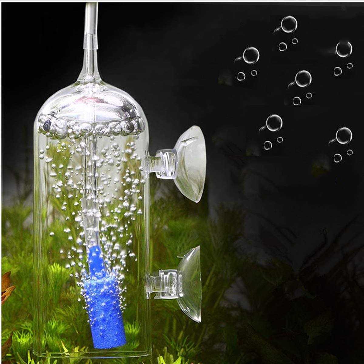 Aquarium Air Oxygen Bubbler Glass Cup with Water Tube I399757