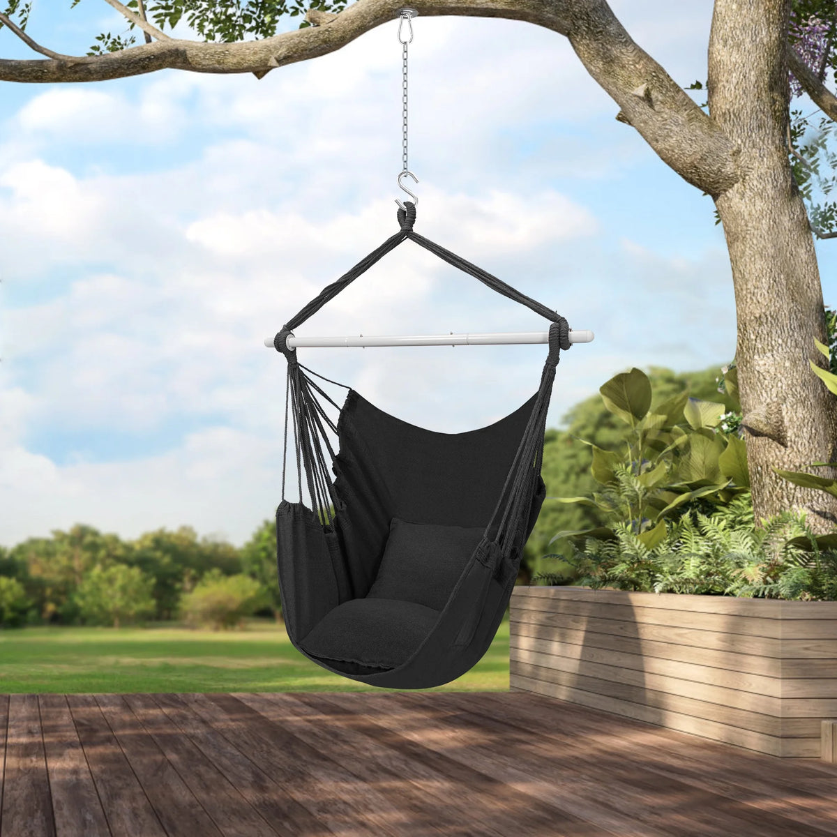 Large Cotton Hammock Chair Swing with Cushions V603