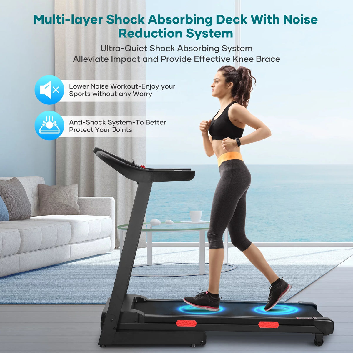 17 Wide Electric Folding Treadmill with Auto Incline H770
