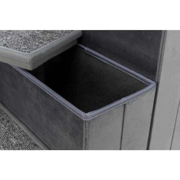 Foldable 4-Step Pet Stairs with Storage F30862