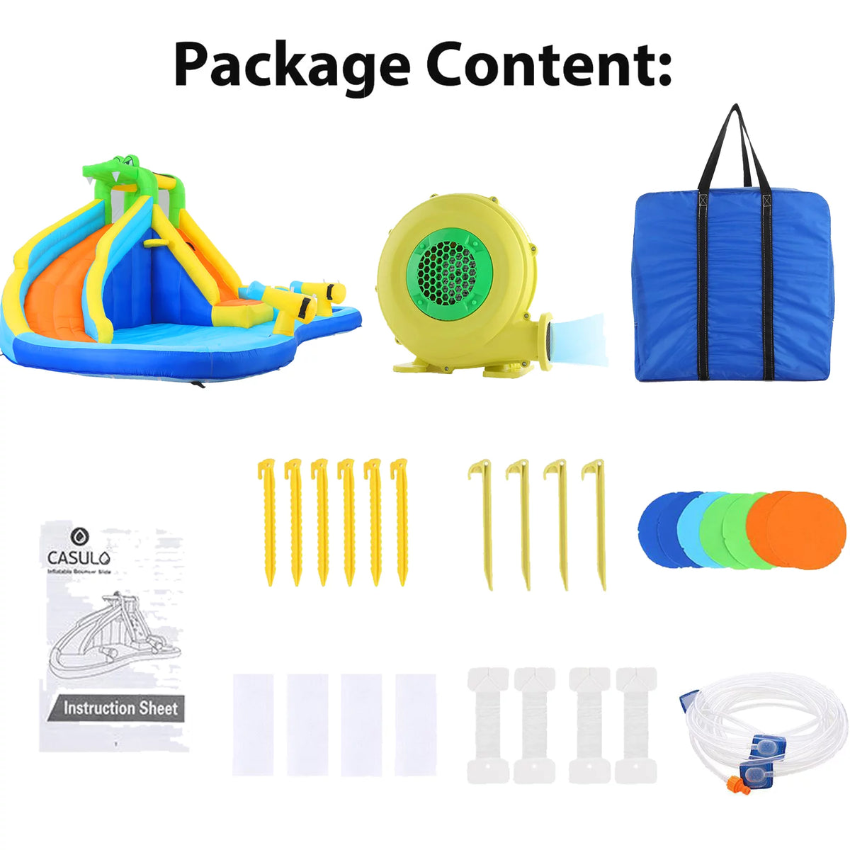 Inflatable Bounce House with Water Slide and Spray Pool P305627