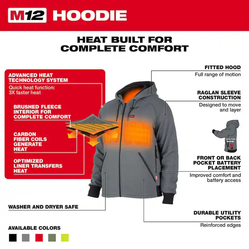 Men's Black Heated Jacket Hoodie Kit X190