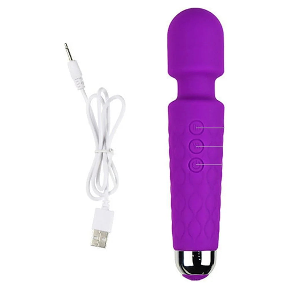 Purple Cordless USB Rechargeable Personal Wand Massager U48463