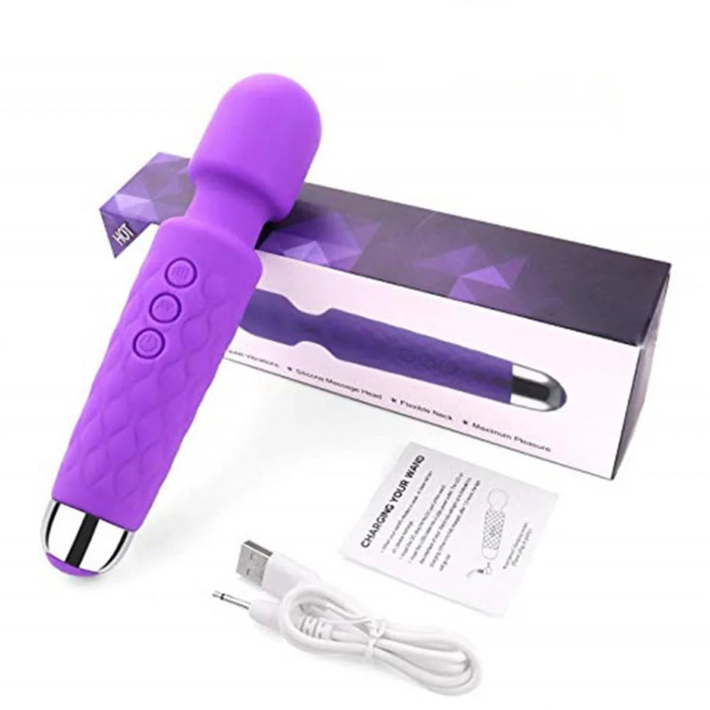 Purple Cordless USB Rechargeable Personal Wand Massager U48463