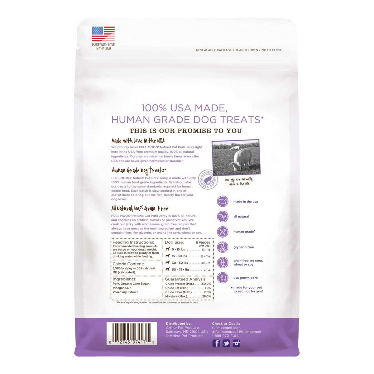 Natural Cut Pork Jerky Dog Treats P8427