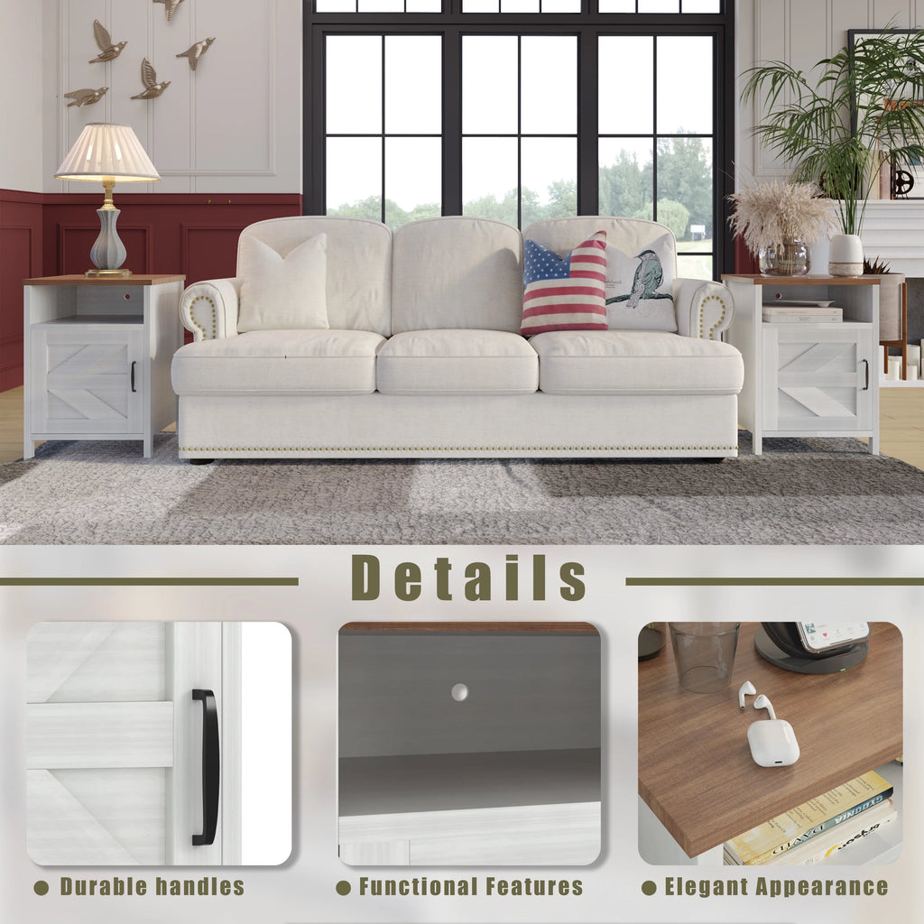 White Nightstand Set of 2 E2303