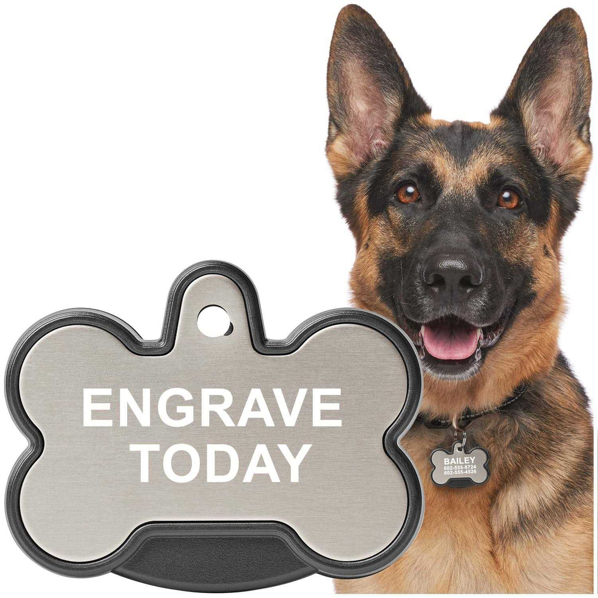 Smart Tag Dog Bone Personalized ID and Tracker V7466