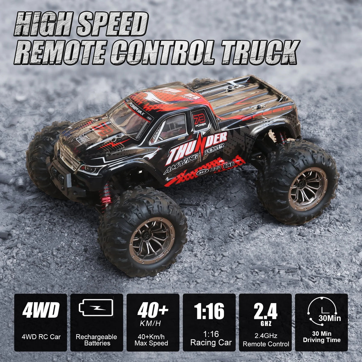 Remote Control Car 1:16 4WD Off Road Monster Truck I900