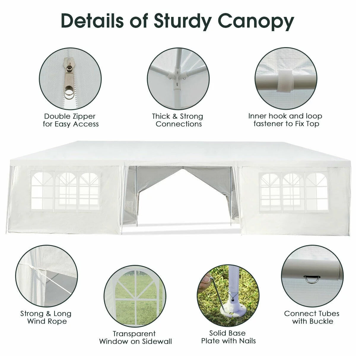 10'x30' Heavy Duty Outdoor Canopy Tent Y17720